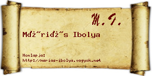 Máriás Ibolya névjegykártya