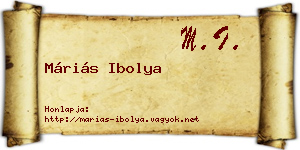 Máriás Ibolya névjegykártya